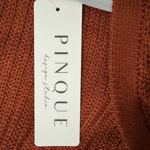 🚨New Pinque Jamelya Criss Cross Back Knit Cardigan Sweater in Artisan Rust - Picture 5 of 7